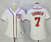 Women Washington Nationals #7 Trea Turner White New Cool Base Stitched Jersey,baseball caps,new era cap wholesale,wholesale hats